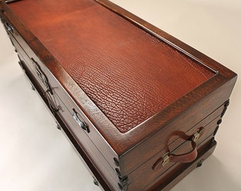 Bizon Leather Trunk , Camel Back Trunk, Camel Back, Custom Furniture, Handmade Fruniture
