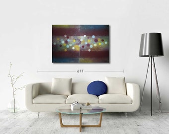 Abstract Painting Large Wall Art Decor Mixed Media Acrylic Painting on Canvas, Toronto