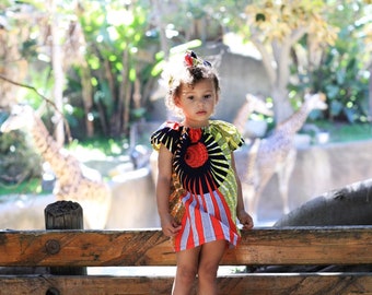 African Print Spring Splash Peasant Dress Toddler Peasant Dress, African Clothing, African Girls Dress, Kids Fashion, Girls Peasant Dress,