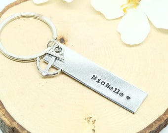 Personalize Keychain, ANCHOR Keychain, Customize. - Nautical, Couple Keychain, Best friend gift, - Group Gift Idea- Student Gift