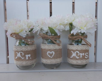 Mr And Mrs Mason Jar 