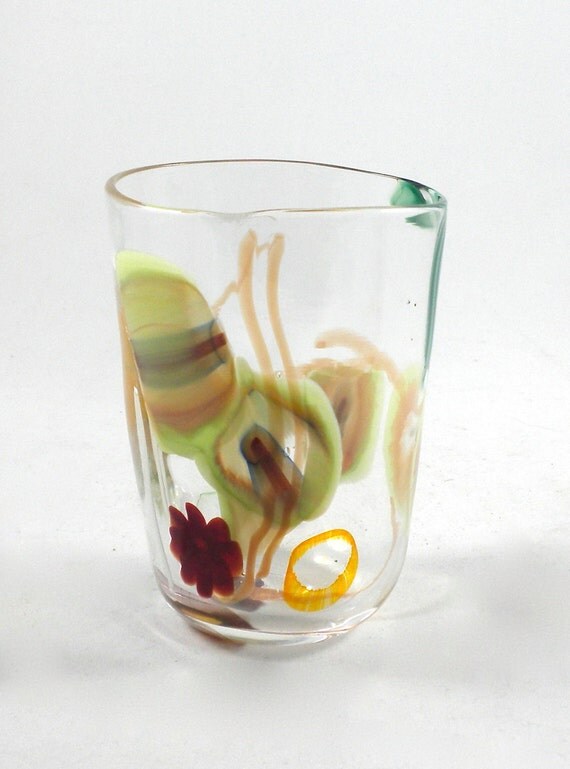Sunshine Party Glasses hand blown glass cups cane murini