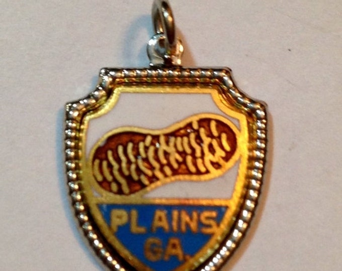 Storewide 25% Off SALE Sterling Silver Plains Georgia Peanut Plaque Designer Charm Featuring Beautiful Design And Sterling Hallmarking On Re