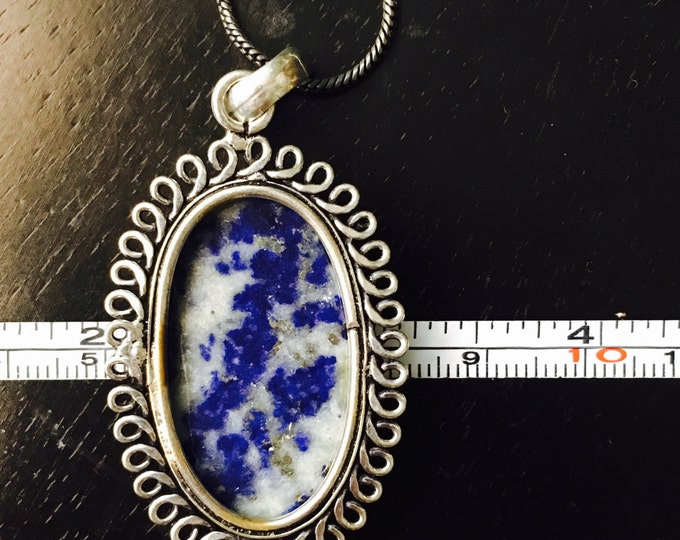 Storewide 25% Off SALE Very beautiful Lapis Blue Pendant Necklace on an 18" chain.