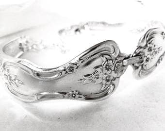 For Her, Silverware Jewelry, Silver Spoon Bracelet, Spoon Jewellery, Antique Silver Bracelet, Vintage Silverware Bracelet, Spoon Jewelry
