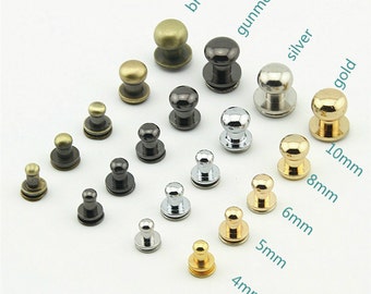 Screwed Studs/ Button For Diy Purse/ Belt Stud /Brass Rivet/ Pick Color And Size/ 2 sets A Pack