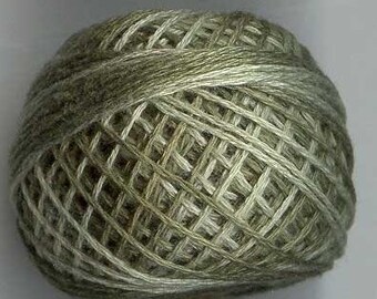 VALDANI Size 12 - O579 Faded Olive | Pearl Cotton | Variegated Color | Hand Dyed Thread | 109 Yard Cotton Ball