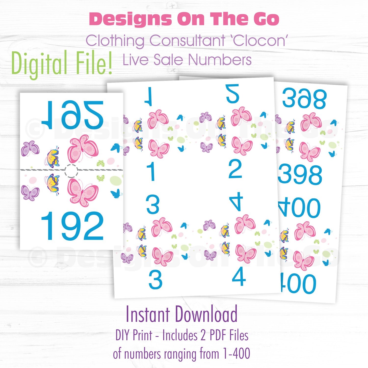 clocon butterfly live sale numbers 1 400 printable diy