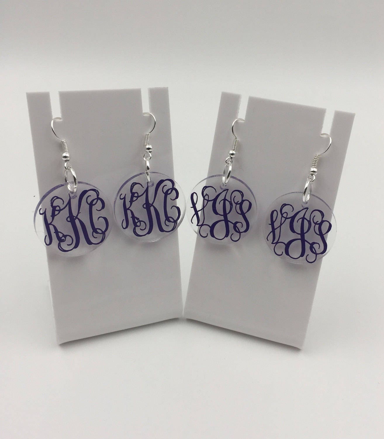 1 Clear Acrylic Earrings a pair blank