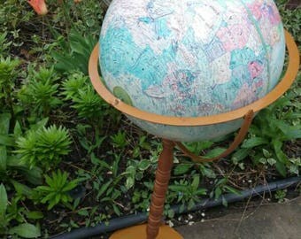 Gorgeous Vintage Globemaster Twelve Inch Diameter World Globe, Replogle Double Axis Floor Globe, Retro Decor, Vintage World Globe.