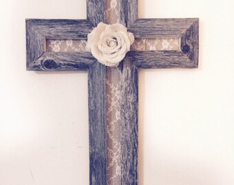 Rustic Wood Cross | Cross Decor | Cross Wall Hanging | Wooden Cross | Reclaimed Wood Cross | Baptism Gift | Christian Gifts | Wedding Gift