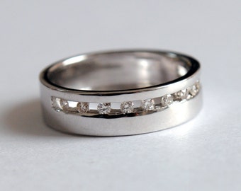 gold mens ring mens wedding band diamond wedding band solid gold wedding ring - Wedding Ring For Him gold mens ring mens wedding band diamond wedding band solid gold wedding ring - Wedding Ring For Him