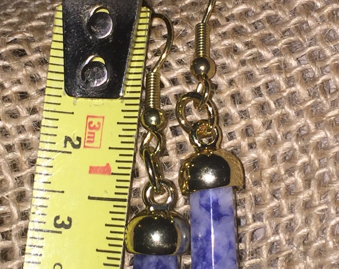 Blue spot stone earrings