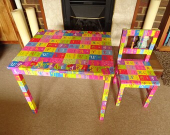 ABC Children's Table and Chair Decoupage