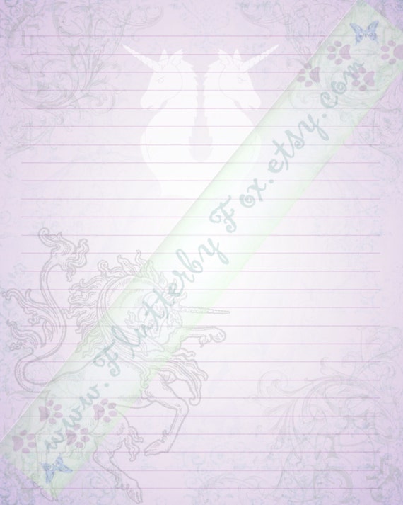 unicorn page stationery page unicorn stationery lined