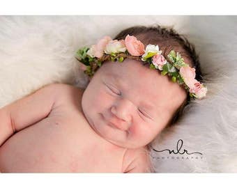 Infant Flower Crowns, Flower Halos, Baby Flower Crowns, Baby Flower Halos