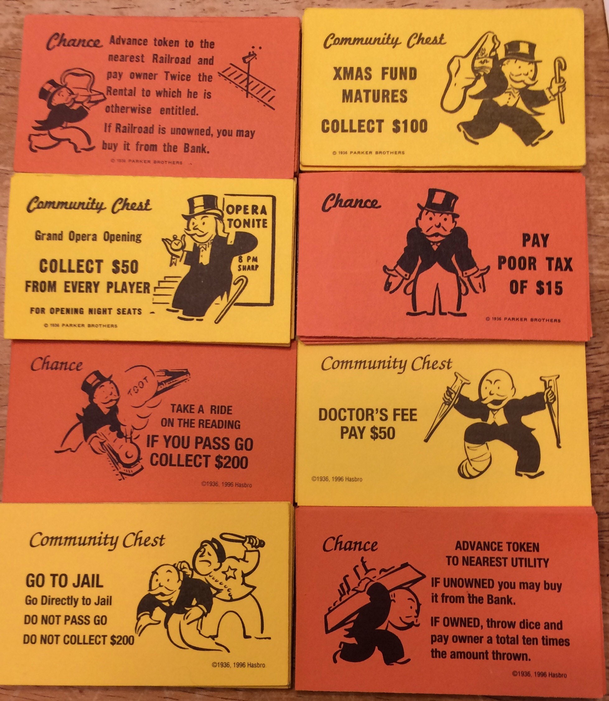 Monopoly Chance And Community Chest Cards Printables