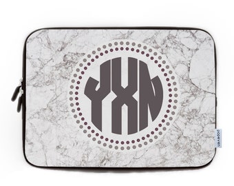 Marble Monogram Laptop Sleeve 15.6, Laptop Bag,Laptop Sleeve 15, Custom Marble Laptop Case,Custom Monogram Laptop Case, gift for a co-worker