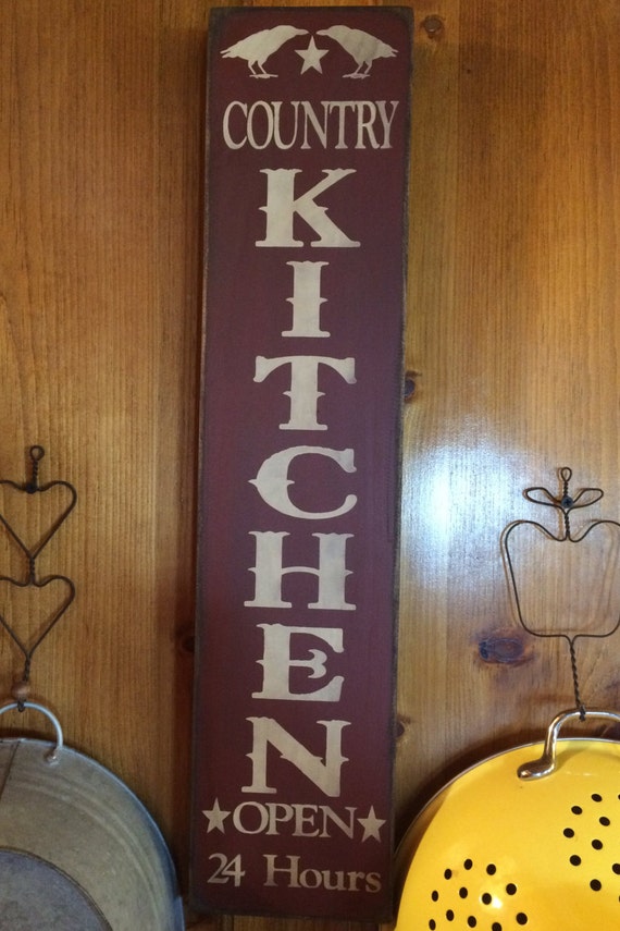 Vertical Country Kitchen open 24 hours with Crows Sign