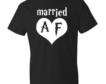Married AF Shirt, Husband Shirt, Married Shirt, Wedding Anniversary Shirt, Husband Gift, Wife Shirt Wife Gift Groom Gift Newly Weds #OS60