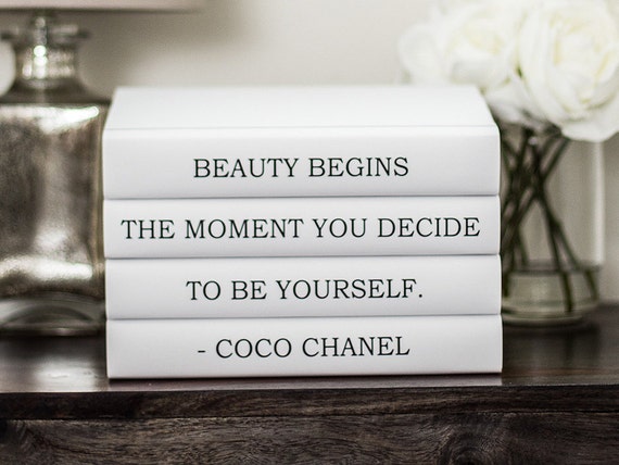 Coco Chanel Decor Chanel Quote Decorative Books by