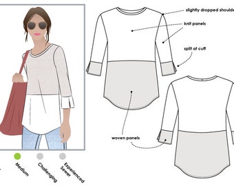 Annika Top - Sizes 10, 12, 14 - PDF sewing pattern by Style Arc for women