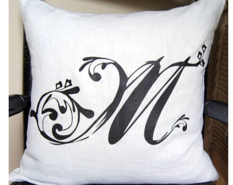 Monogram Farmhouse Pillow. Custom Pillow. Housewarming Gift.