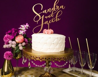 Wedding Cake Topper, Personalized Cake Topper, Gold Topper, Wedding Decor