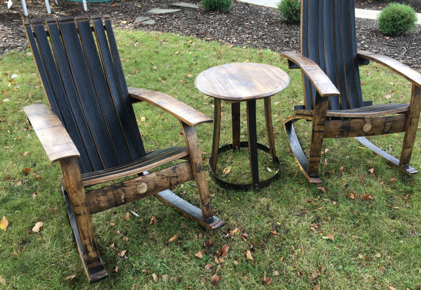 Wine Barrel Adirondack Rocking Chair Bourbon Whiskey
