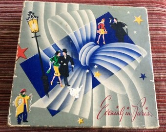 Evening In Paris Box,Evening in Paris Perfume Box,40s Ephemera,Perfume Collectible,40s Perfume,40s Box,Paris Ephemera,Perfume Art,40s Ad