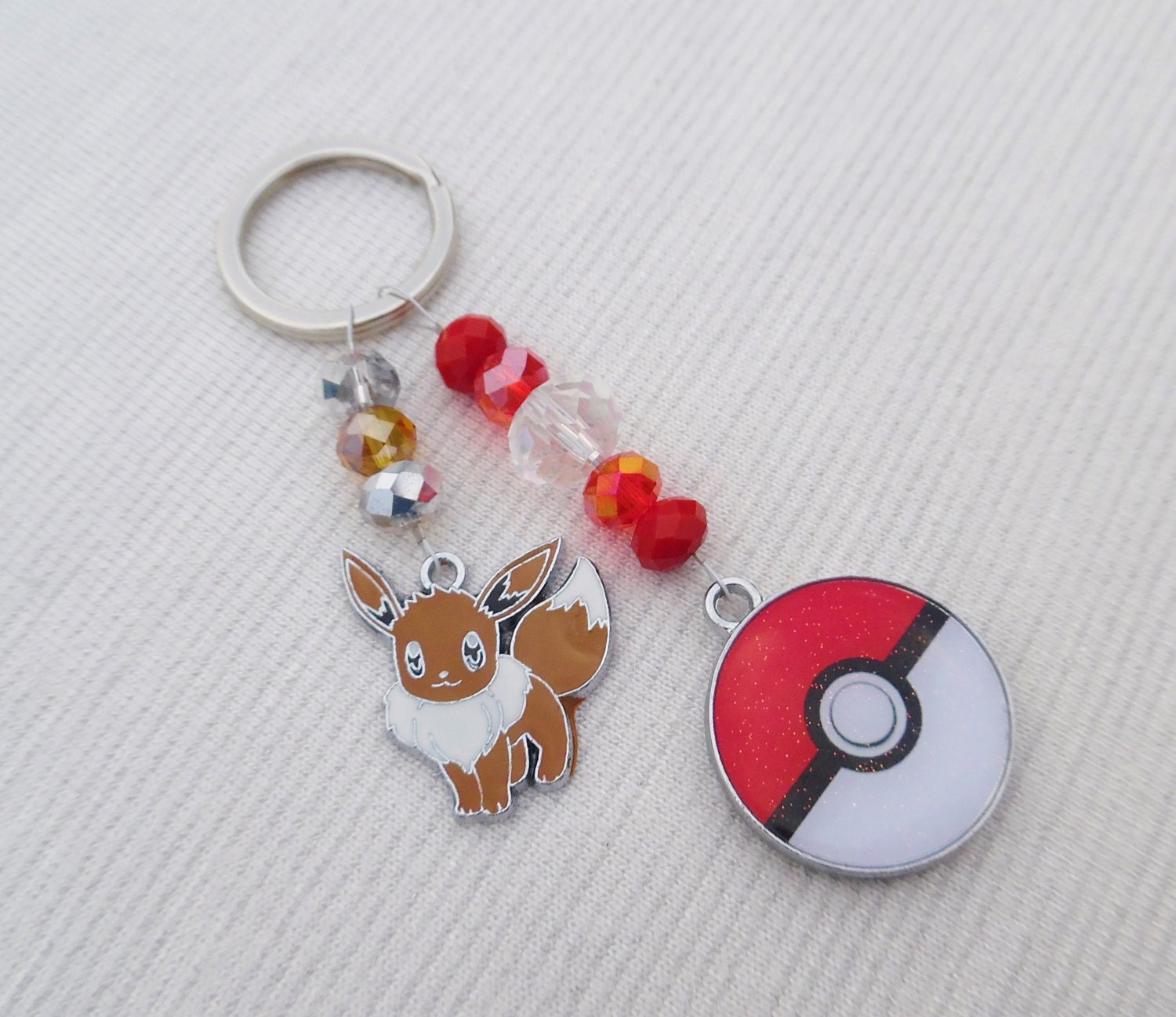 Pokemon Keychain Purse Charm Pokeball Keychain by TheBohoBeachBum