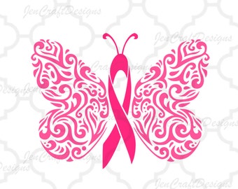 Filigree Awareness Butterfly, Cancer Ribbon SVG, DXF, EPS,Png, Ai, jpg, Instant Download cutting files Explore and Cameo