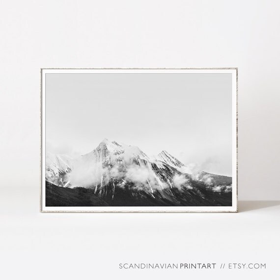 Mountain print black and white landscape prints trending