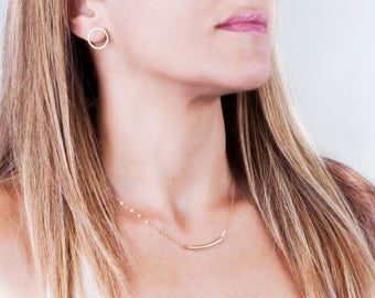 Dainty Gold Earrings, Gold Stud Earrings, Gold Circle Earrings, Open Circle Stud Earrings, Delicate Earrings, Minimal Earrings, Small Studs