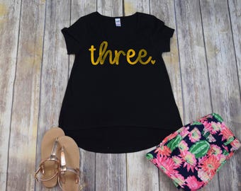 Birthday Shirt 3, Girls Three Shirt, Girls Birthday Shirt, 3 Shirt, Three Shirt, Three Birthday Shirt, 3 Year Old Birthday Shirt, Shirt ONLY