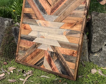 Rustic Tribal Aztec Wood Wall Art