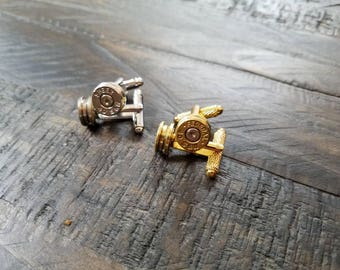 Handmade Spent Bullet Cuff Links Bullet Cufflinks Gold Men's Accessories 9mm .40 .45