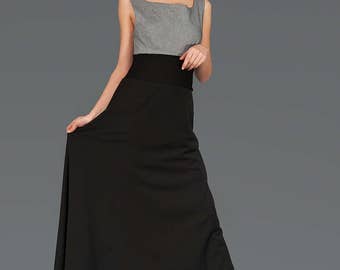 Psy Trance Goa, Black Maxi Skirt, Steampunk Clothing, High Waist Skirt, Plus Size Skirt, Gothic Clothing, Pixie Skirt, Gothic Lolita Skirt