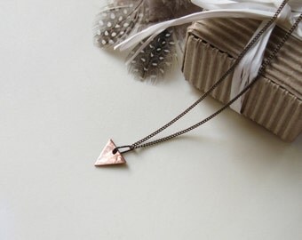 Simple necklace for her Copper gift for coworker Gift Copper geometric jewelry Copper jewelry Mom from daughter Necklace Triangle necklace
