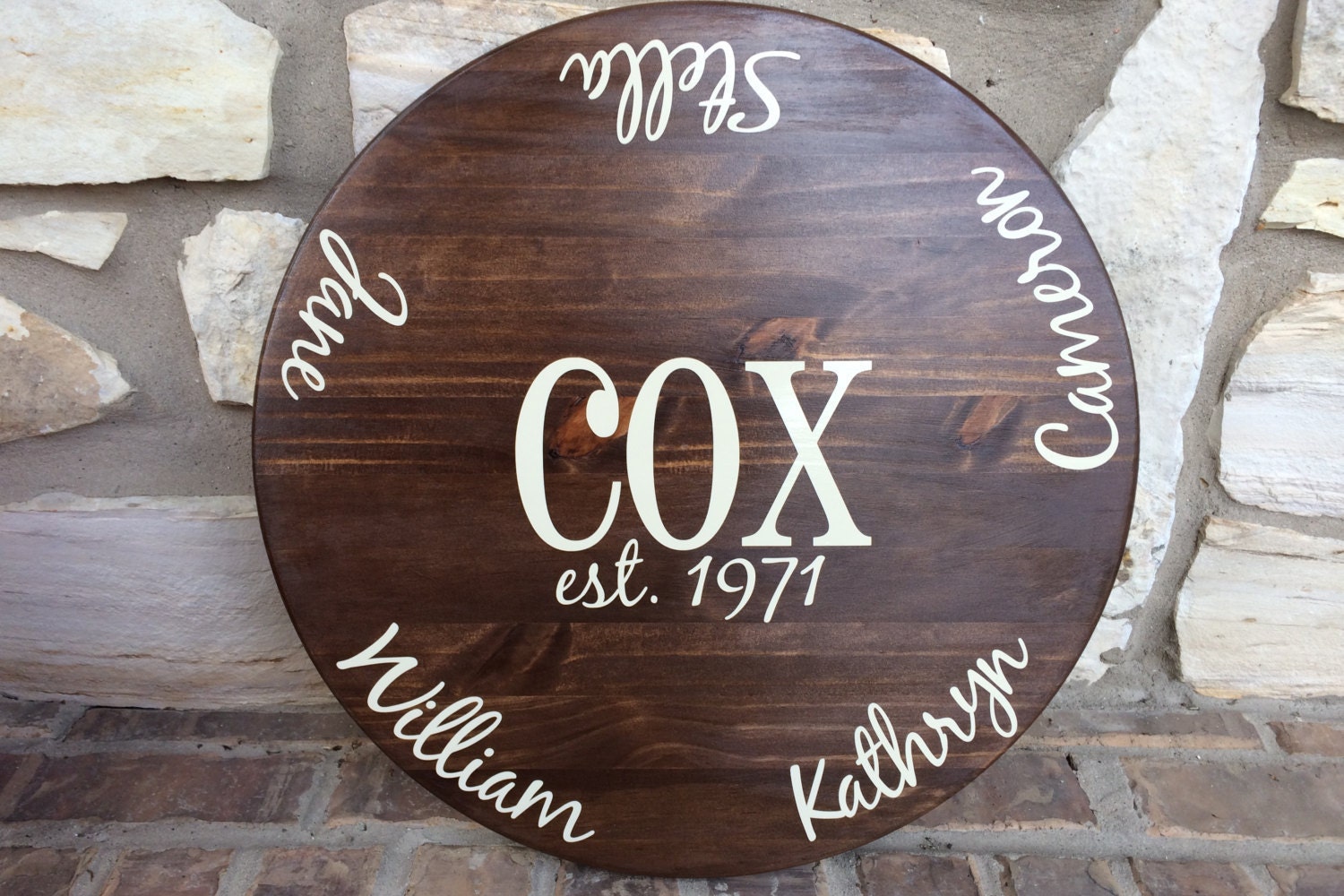 Personalized Lazy Susan with Family Names