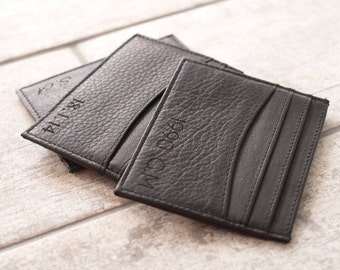 Personalised Leather Card Holder, Personalised Leather Card Case, Bespoke Card Holder, Engraved Leather Card Holder, Handmade Card Case
