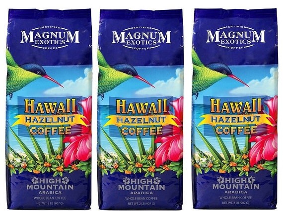 Hawaiian Hazelnut Whole Bean Coffee 2lbs X 3 Pack 3616