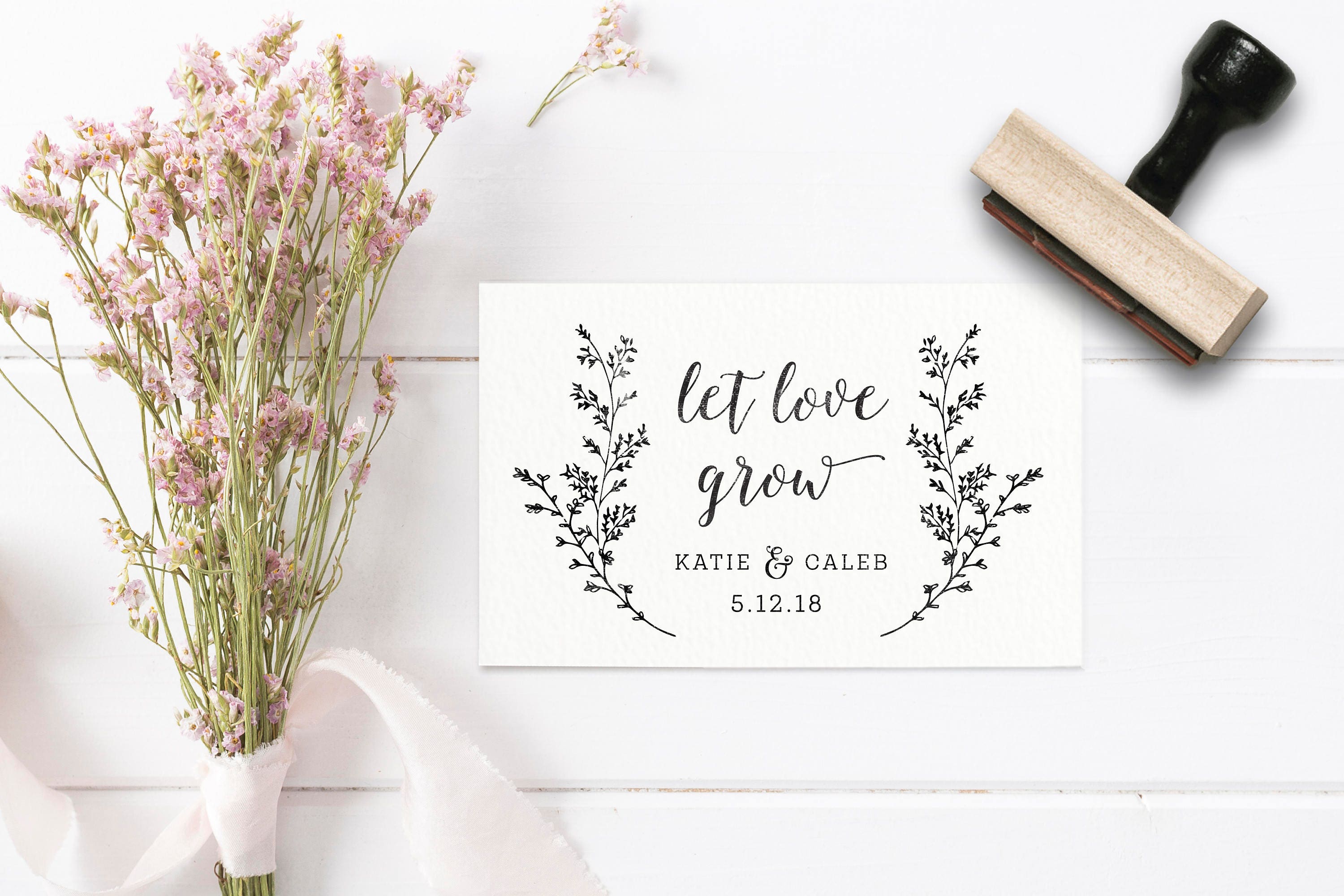 Let Love Grow Stamp Wedding Favor Stamp Seed Packet Favor