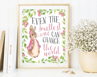 Peter Rabbit Nursery Prints, Baby Shower, Beatrix Potter quote, Baby Girl, Nursery Wall Art, Nursery Decor, Peter Rabbit Print,