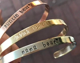 Mothers Day From Baby Mama Bear Mom Jewelry Mama Bear Jewelry, Mama Bear Bracelet First Mothers Day Gift, Gift for New Mom Gift Push Present