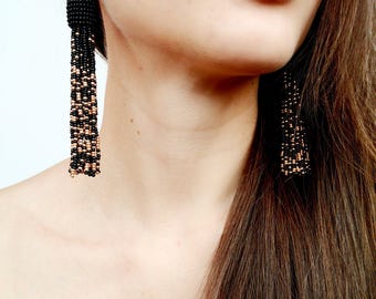 Gold tassel earrings | Etsy