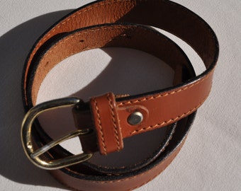 Vintage brown leather belt KEYWEST Size 36 FR