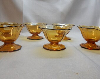 Amber transparent sherbets - set of 6