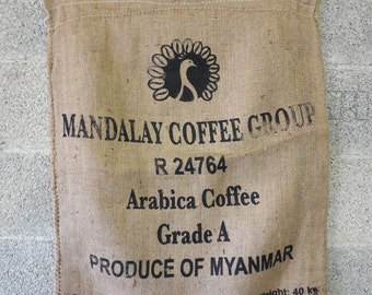 Set of 3 burlap coffee bags