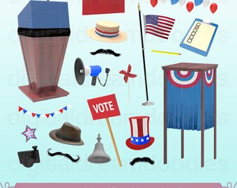 Election Clipart, Vote Clip Art, Podium Image, Voting Booth Graphic, Voter Ballot PNG, Politics, President, Mayor, Senator, Digital Download